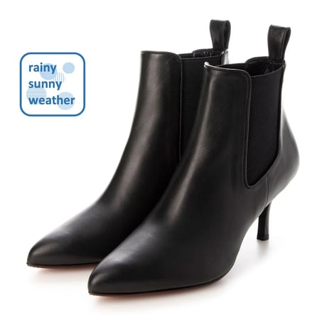 オールウェザーポインテッドサイドゴアショートブーツ/All weather pointed side gore short boots L0230 (BLACK)
