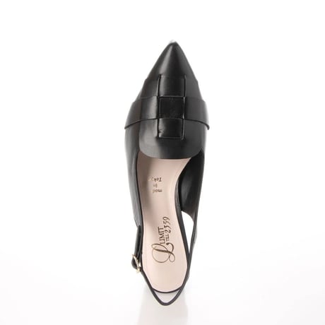 ポインテッドメッシュバックバンドパンプス/Pointed mesh back band pump L0242 (BLACK）