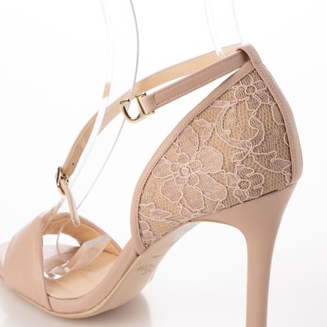 レースコンビネーションネックストラップサンダル/Lace combination neck strap sandals L0160 (P.BEIGE）