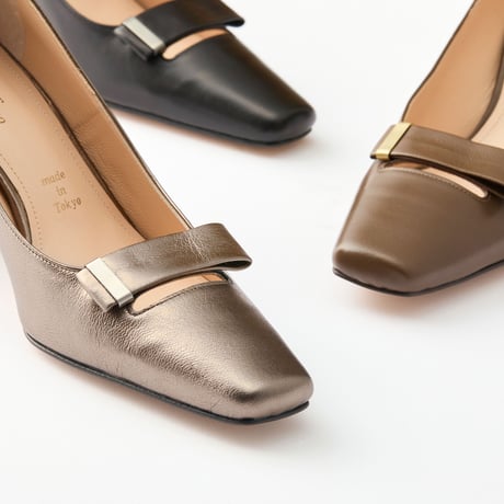 ベルトデザインストレートヒールスクエアパンプス/Belt Design Straight Heel Square Pumps L0288（ETHANE）