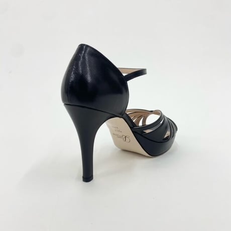 クロスプラットフォームヒールサンダル/ Cross plat form heel sandal L0257 (BLACK）