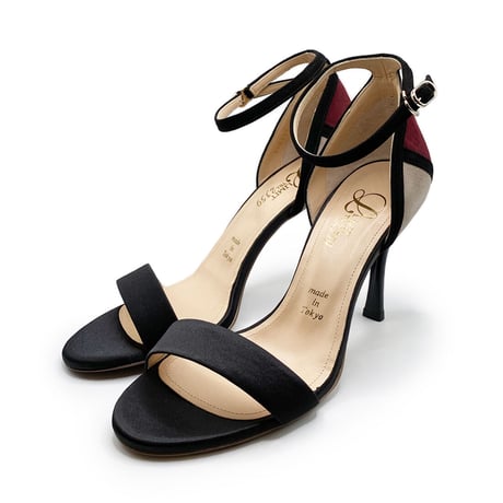 カラーパネルネックストラップサンダル/Color panel neck strap sandals L0219 (BLACK）
