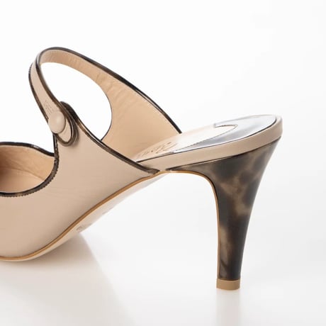 エナメルコンビストラップミュール/Enamel combi strap mule L0251（BEIGE/C）