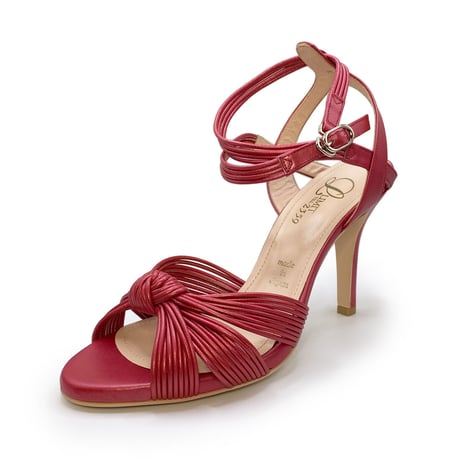 ノットデザインヒールトラップサンダル / Knot design heel trap sandals L0177（RED）
