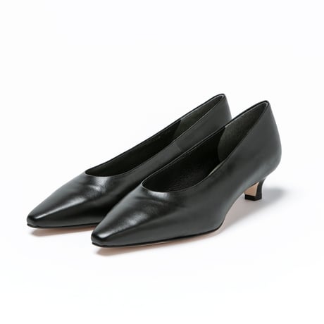 スリムスクエアトゥローヒールパンプス/Slim square toe low heel pumps L0243（BLACK）