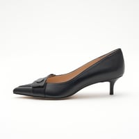 メタルボタンモチーフポインテットパンプス/Metal button motif pointed pumps L0283 (BLACK)