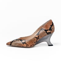 メタリックウェッジパンプス/Metallic wedge pumps L0261 (SNAKE)