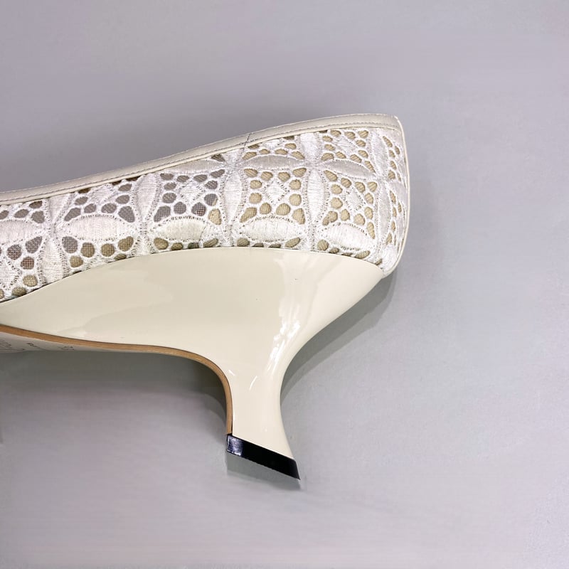 チュールオープントゥウェッジパンプス / Tule open toe wedge