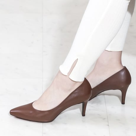 ロングノーズヒールパンプス/ Long nose heel pumps L0200 (BROWN）