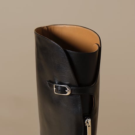 ワンストラップバックジップジョッキーブーツ/One strap back zip jockey boots L0233（D.BROWN）