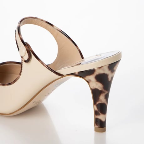 エナメルコンビストラップミュール/Enamel combi strap mule L0251（IVORY/C）