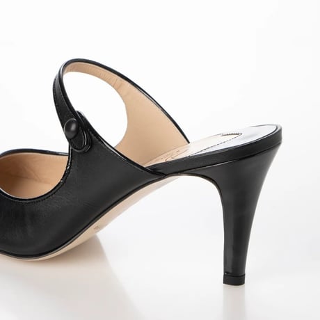 エナメルコンビストラップミュール/Enamel combi strap mule L0251（BLACK/C）