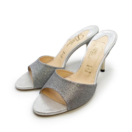 スパイクヒールミュールサンダル/Spike heel mule sandals L0217 (SILVER）
