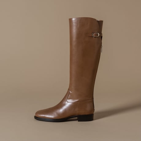 ワンストラップバックジップジョッキーブーツ/One strap back zip jockey boots L0233（BROWN）