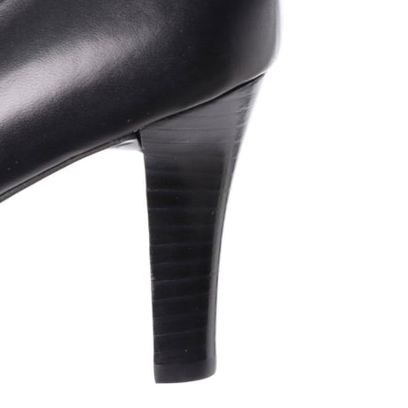 ポインテッドVカットヒールパンプス/ Pointed v-cut heel pumps L0193 (BLACK）