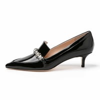ビジューヒールローファー/Bijou heel loafer L0265 (BLACKG)