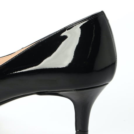 バイアスカットヒールパンプス / Bias cut heel pumps L0203 (BLACK/E）