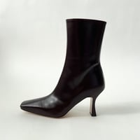 スリムスクエアセンターシームデザインショートブーツ/Slim square center seam design short boots L0245 （ESPRSSO）