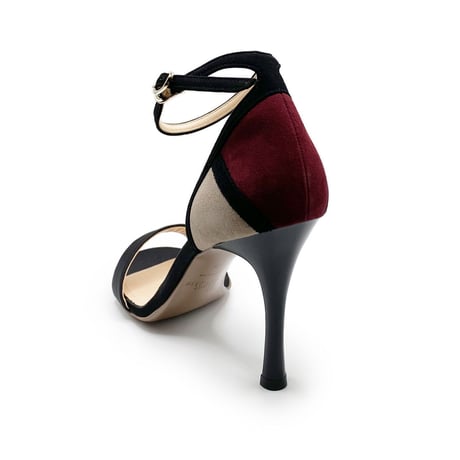 カラーパネルネックストラップサンダル/Color panel neck strap sandals L0219 (BLACK）