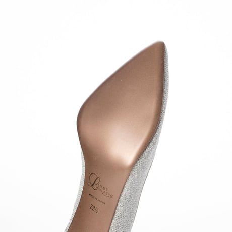 グリッターメッシュメタルヒールパンプス 7cm/Glitter mesh metal heel pumps L0234 (SILVER）