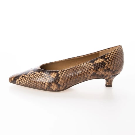 スリムスクエアトゥローヒールパンプス/Slim square toe low heel pumps L0243（SNAKE）