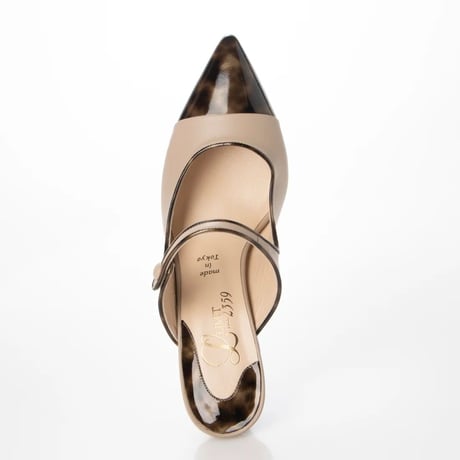 エナメルコンビストラップミュール/Enamel combi strap mule L0251（BEIGE/C）