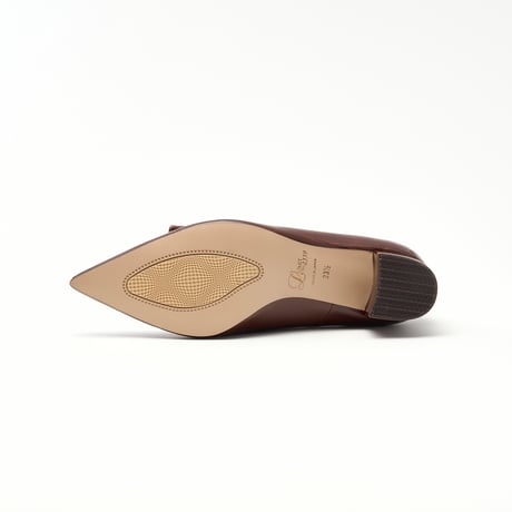 ポインテッドデザインチャンキーパンプス/ Pointed design chunky heel pumps L0280 (DARK BRWON)