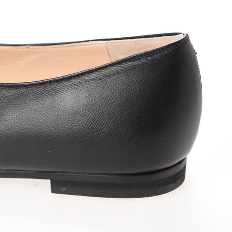 スクエアVカットフラットシューズ / Square v-cut flat shoes L0205（BLACK）