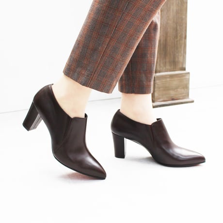 オールウェザーポインテッドヒールブーティ/All weather pointed heel booties L0080 (D.BROWN）