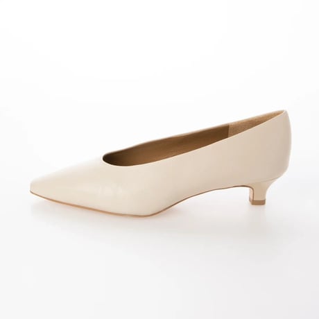 スリムスクエアトゥローヒールパンプス/Slim square toe low heel pumps L0243（IVORY）