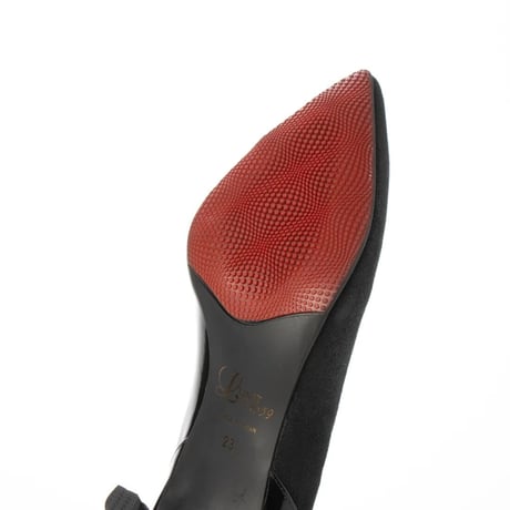 コンビネーションエナメルポインテットトゥパンプス/Combination enamel pointed toe pumps  L0241 （BLACK）