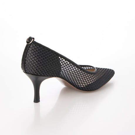 メッシュチュールポインテッドパンプス/Mesh tulle pointed pumps L0239（BLACK）