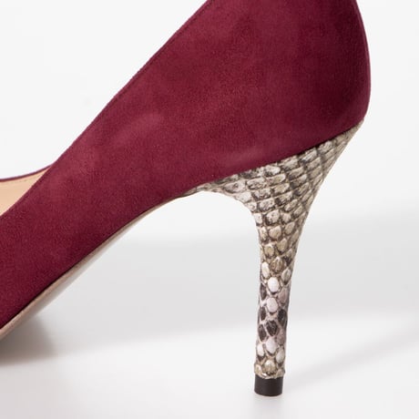 パイソンピンヒールパンプス  / Python pin heel pumps L0209 (WINE/S）