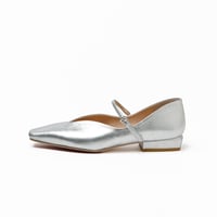 Vカットメリージェーンフラットパンプス/ V-cut Mary Jane Flat Pumps L0294 (SILVER)