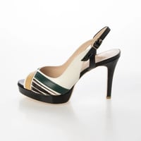 オープントゥプラットフォームスリングバックヒールサンダル/Open toe plat form sling back heel sandal L0256 (MULTI/C）