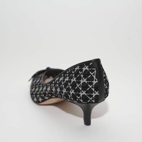 ポインテッドリボンチュールパンプス/ Pointed ribbon tulle pumps L0273 (BLACK/C)