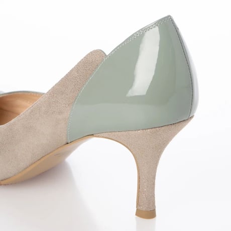 コンビネーションエナメルポインテットトゥパンプス/Combination enamel pointed toe pumps  L0241 （TOPE）