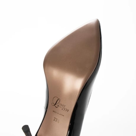 ポインテッドトゥエナメルヒールパンプス/Pointed toe enamel heel pumps L0209E (BLACK/E）