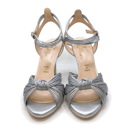 ノットデザインヒールトラップサンダル / Knot design heel trap sandals L0177（SILVER）