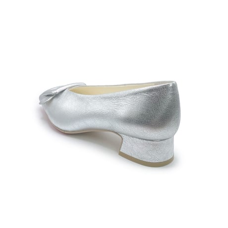 レザーフロントバックルパンプス/Leather front buckle pumps L0226 （SILVER）