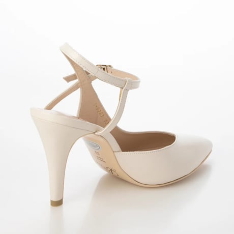 ポインテッドネックベルトパンプス/Pointed neck belt pumps L0253 (IVORY）