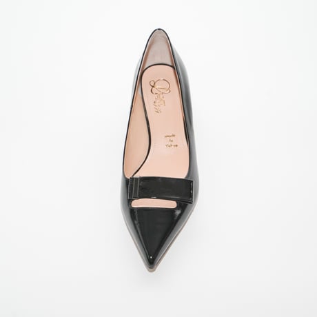 ポインテッドデザインチャンキーパンプス/ Pointed design chunky heel pumps L0280 (BLACK)