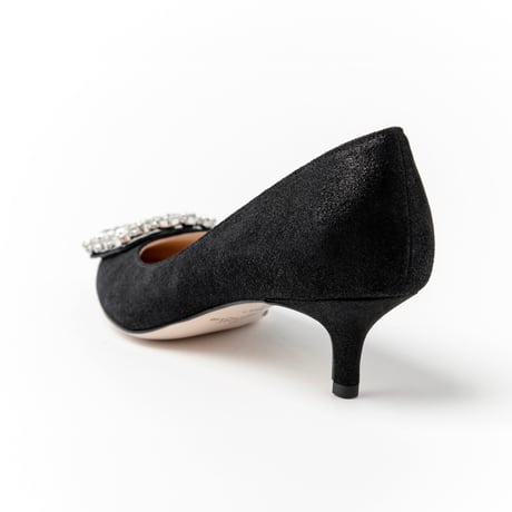 ビジューバックルポインテッドパンプス / Bijou buckle pointed pumps L0268 (BLACK)