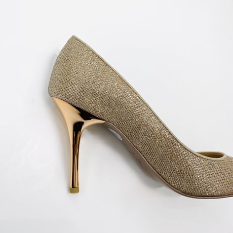 グリッターメッシュメタルヒールパンプス 9cm/Glitter mesh metal heel pumps L0235 (P.GOLD)