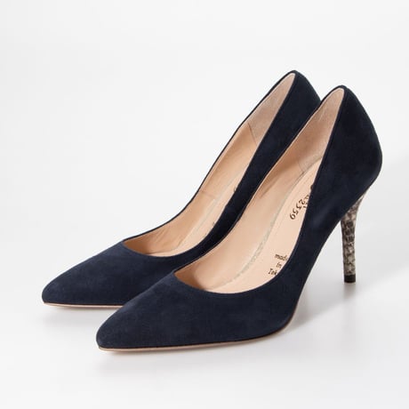 パイソンピンヒールパンプス  / Python pin heel pumps L0209 (NAVY/S）
