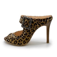 オープントゥスタッズドミュール  / Open toe studded mules L0180 (LEOPARD）