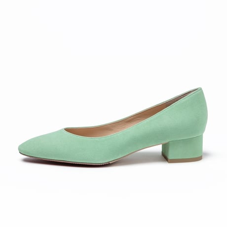 アーモンドトゥローヒールパンプス/Almond toe low heel pumps L0266 (L.GREEN/S)