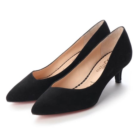 バイアスカットヒールパンプス / Bias cut heel pumps L0203 (BLACK/S）