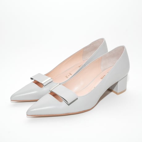 ポインテッドデザインチャンキーパンプス/ Pointed design chunky heel pumps L0280 (L.GRAY)