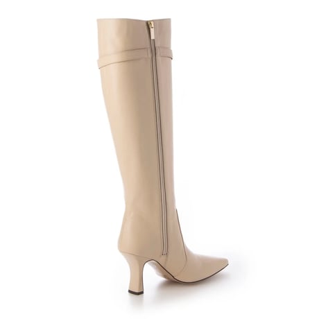スクエアトゥバックルベルト付きロングブーツ/Square toe buckle belt long boots L0247 (L.BEIGE)